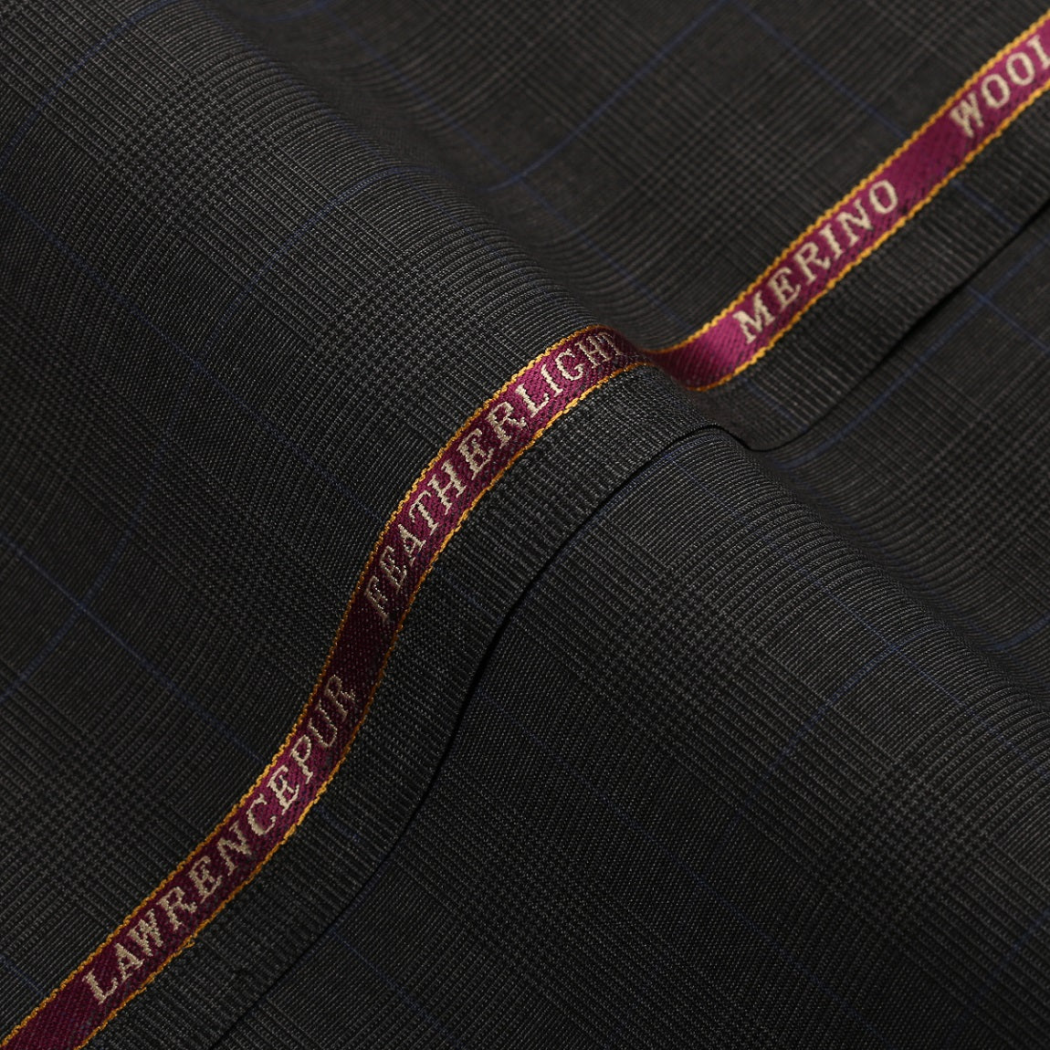 Glen Plaid Checks-Charcoal Grey, Wool Blend, Featherlight Suiting Fabric