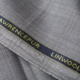 Glen Plaid Broad Checks - Light Grey Linwool Fabric
