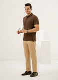Plain-Chocolate Brown,100% Combed Cotton Pique Polo Shirt