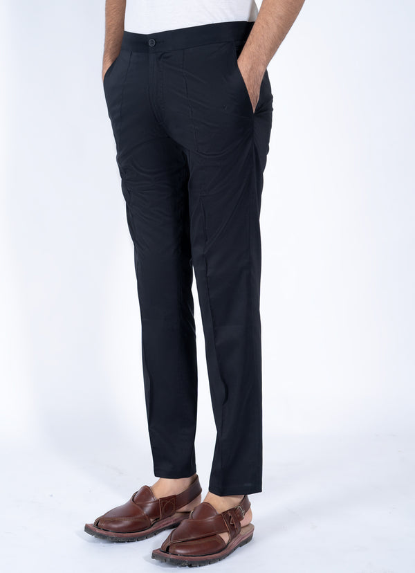 Plain-Black, Charlie Cotton Rich Stretch Pajama