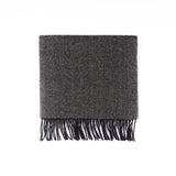 Herringbone Textured-Charcoal Grey, Size: 28x160, Pure Wool Scarf