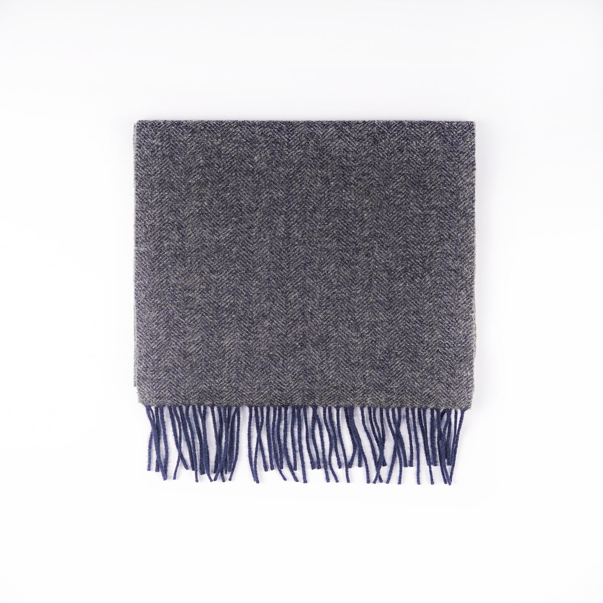 Herringbone Textured-Dark Grey, Size: 28x160, Pure Wool Scarf