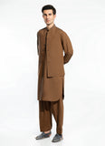 End on End Textured-Caramel Brown, Poly Viscose Eastern Wear Suit