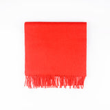 Plain-Red, Size: 35x180, Pure Wool Scarf