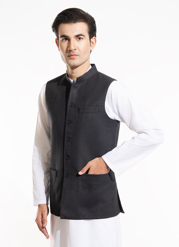 Micro Checks-Dark Brown, Pure Wool Classic Waist Coat