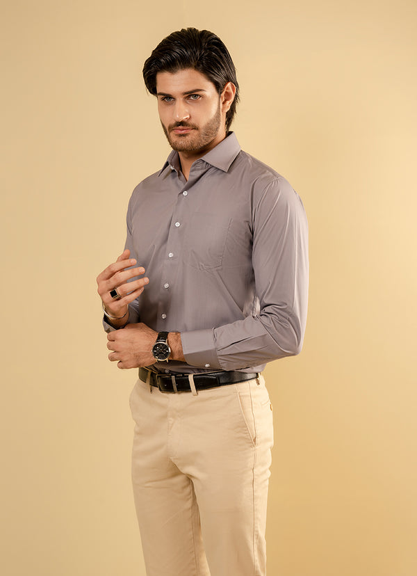 Plain-Grey, Charlie Formal Shirt