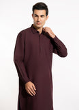 End on End Textured-Maroon, Poly Viscose Shalwar Kameez
