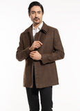 Multi Checks-French Beige, Wool Rich Worsted Tweed Double Collar Bomber Jacket
