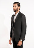 Twill Textured-Charcoal Grey, Wool Rich Classic Blazer