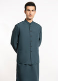 End on End Textured-Greenish Grey, Poly Viscose Eastern Wear Suit