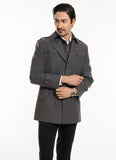 Broad Checks-Graphite Grey, Wool Rich, Worsted Tweed Double Jackets