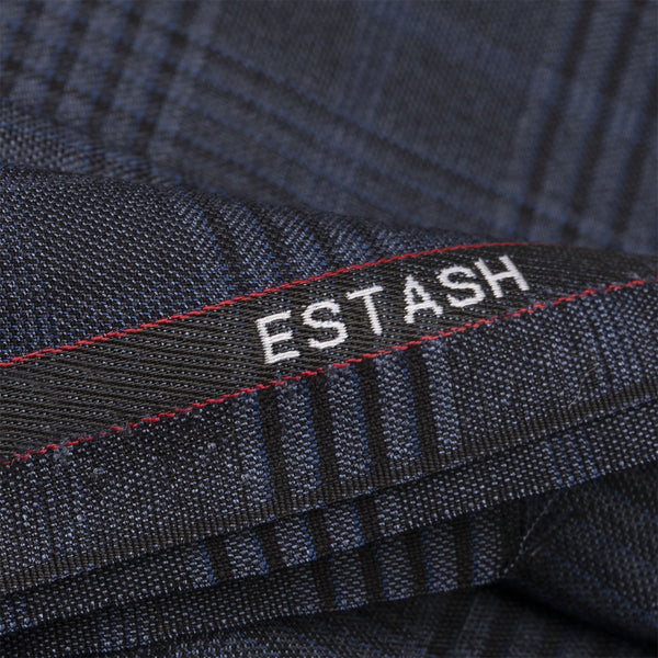 Bluish Grey Broad Check, Estash Suiting Fabric