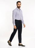 Chalk Stripes-Mouve & Black on White Base, 100% Super Fine Cotton Formal Shirts