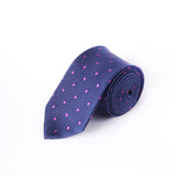 Dotted-Navy Blue, Pure Silk Neck Ties