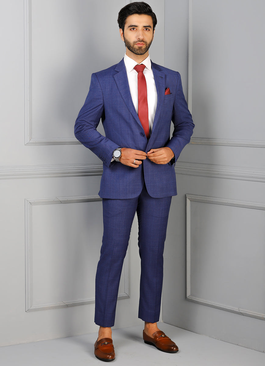 Glen Plaid-Blue, Wool Rich Suit