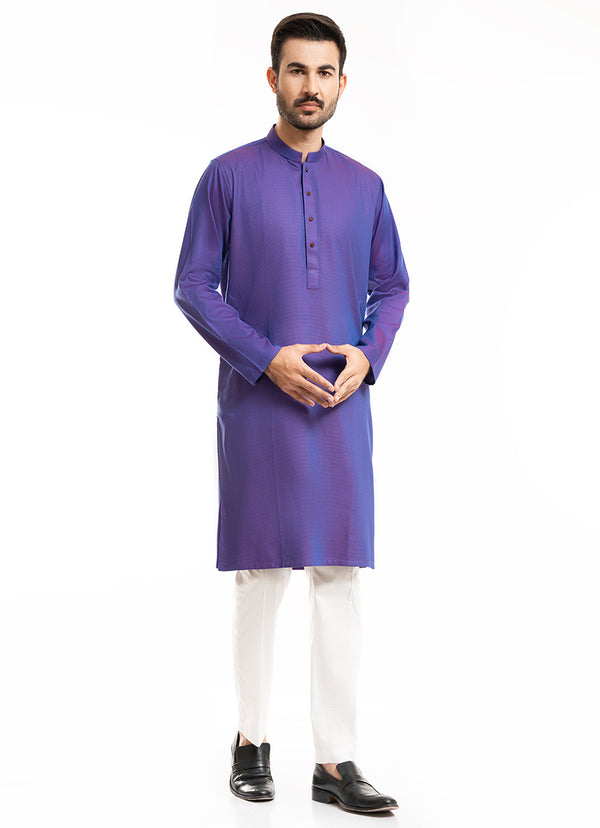 Kurta - Supernova Purple Bird Eye Textured