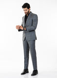 Big Checks-Lava Grey, Wool Rich, Ivory Premium Classic Suits