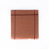 Checks-Orange & Grey, Size: 40x164, Wool Cashmere Scarf