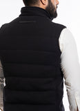 Rib Knitted Dobby Textured-Black, Puffer Zipper Jacket
