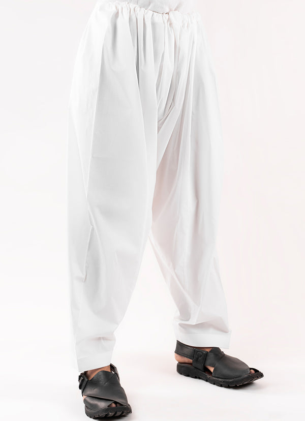 Plain-Off White, Stretch Shalwar