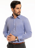 Herringbone Textured-Blue, Alpha Cotton Formal Shirts