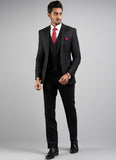 Plain Black, Super 140's - Florence 3 Pc Suits