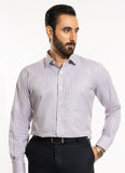 Awning Stripes-Black & Pink on White Base, 100% Super Fine Cotton Formal Shirt