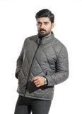 Plain-Grey, 100% Nylon,  Puffer Zipper Jacket