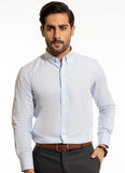 Multi Checks-Sky Blue on White Base, 100% Super Fine Cotton Formal Shirts