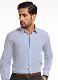Stripes-Blue on White Base, 100% Super Fine Cotton Formal Shirts