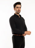Self Textured- Black, Delta Formal Shirt