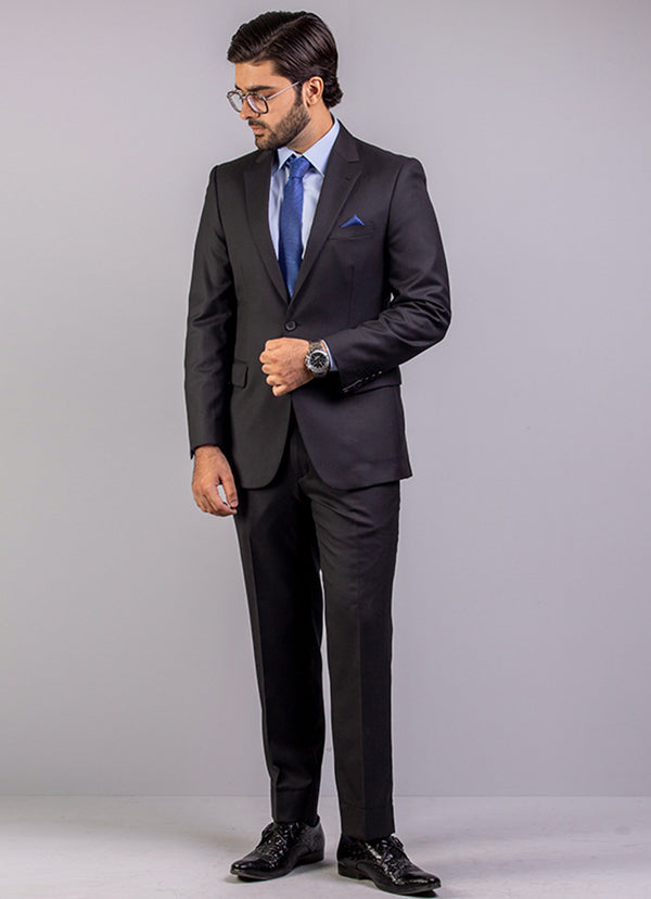 Plain Florence Black Suit Regular