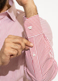 Supernova Silver - Red Stripes Formal Shirt