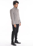 Suede Textured-Cerene Grey, Regular Fit, Poly Viscose Wool (Suedette), Bomber Jacket