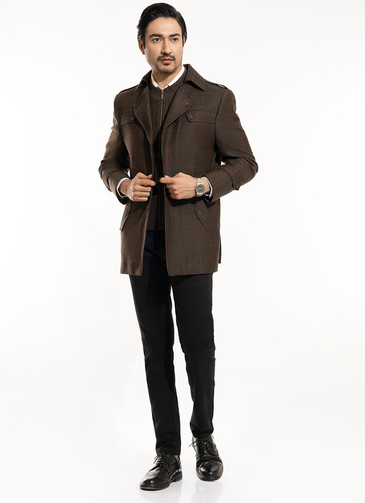 2550-00220-060-5-003 L-Double Jacket Worsted Tweed Wool Rich Green Winter 2