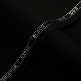 Plain-Black, S-100s Pure Wool, Exotic Black Suiting Fabric