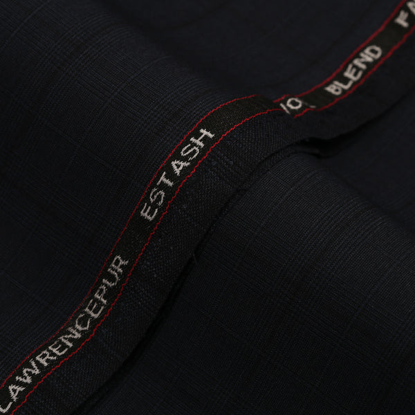 Glen Plaid Checks-Dark Grey, Wool Blend, Estash Suiting Fabric