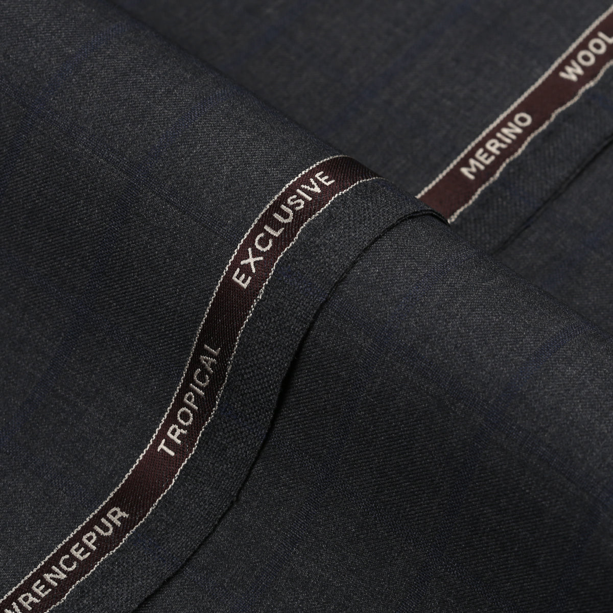 Windowpane Checks-Medium Grey, Wool Blend, Tropical Exclusive Suiting Fabric