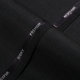 Plain-Jet Grey, Wool Rich, Ivory Premium Suiting Fabric
